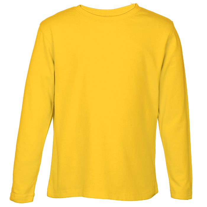 145g Kiddies Long Sleeve T-Shirt  Yellow / 3 to 4 