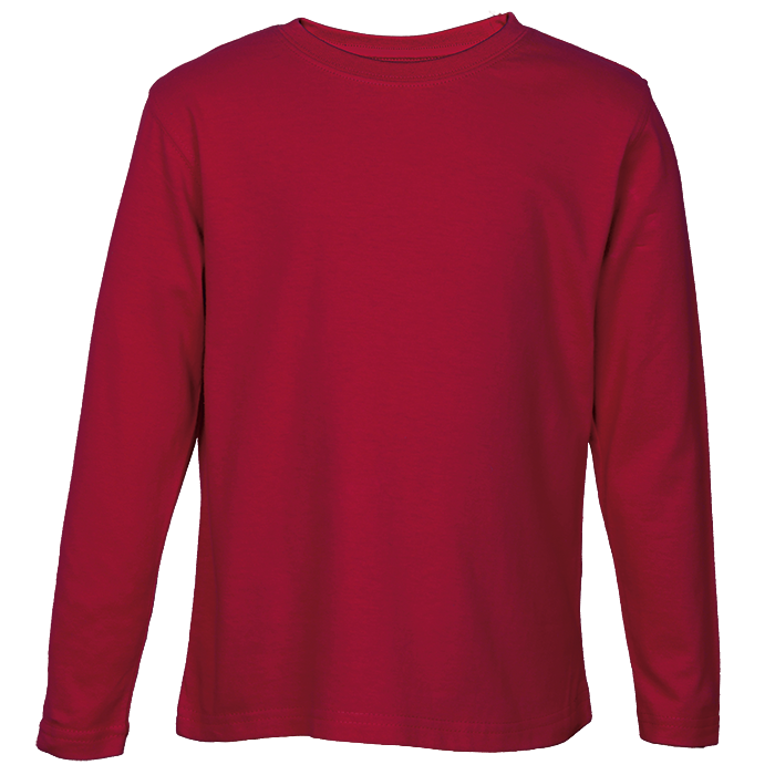 145g Kiddies Long Sleeve T-Shirt  Red / 3 to 4 / 