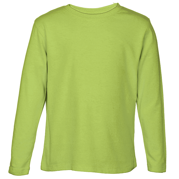 145g Kiddies Long Sleeve T-Shirt Lime / 3 to 4 / Regular - Kids-T-Shirts