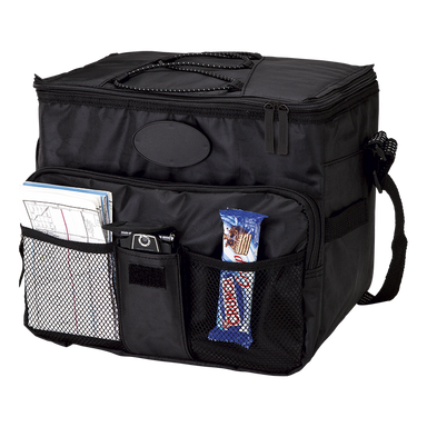BC0032 - 18 Can Cooler with 2 Front Mesh Pockets Black / STD / Regular - Coolers