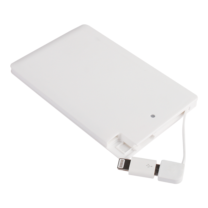 BE0065 - Card Style Powerbank - 2200 mAh White / STD / 