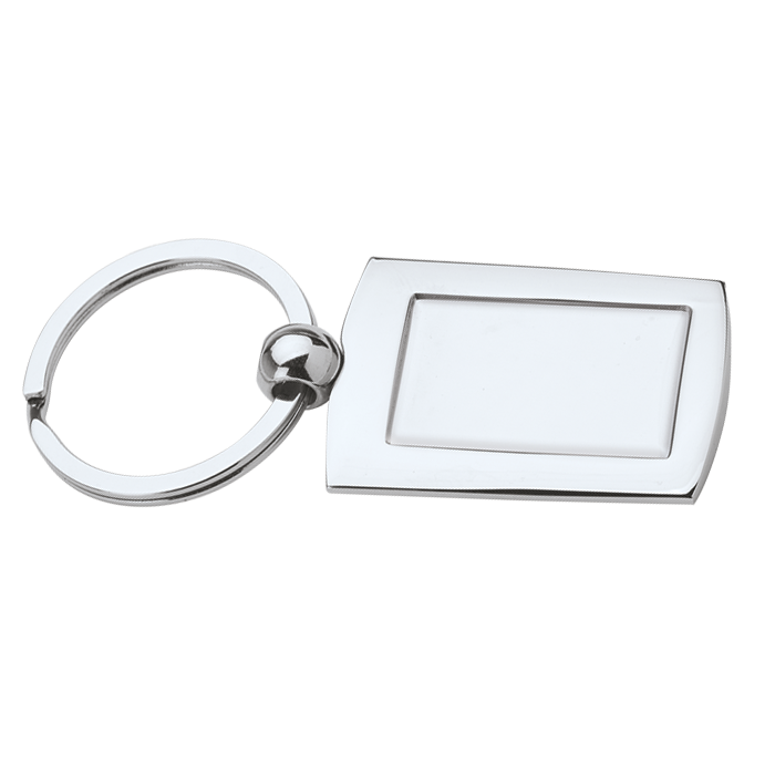 BK0036 - Metal Keychain with Indent for Dome Silver / STD / Regular - Keychains