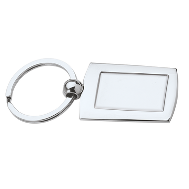 BK0036 - Metal Keychain with Indent for Dome Silver / STD / 