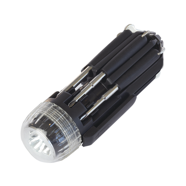BT0027 - 8 in 1 Screwdriver Set and Torch Black / STD / Regular - Flashlights Tools