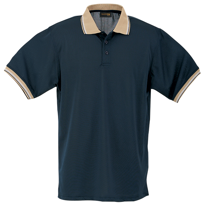 Colour Stripe Golfer Navy/Khaki/White / SML / Regular - Golf Shirts