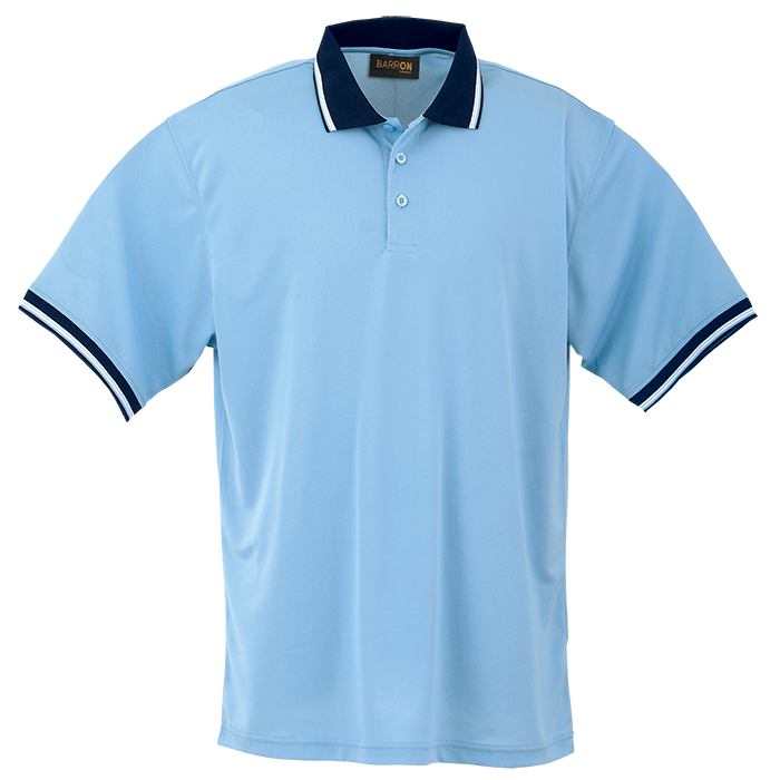 Colour Stripe Golfer Sky/Navy/White / SML / Regular - Golf Shirts