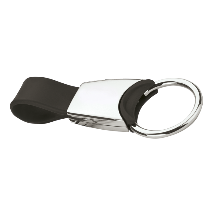 BK0022 - Metal Keychain with Silicone Strap Black / STD / 