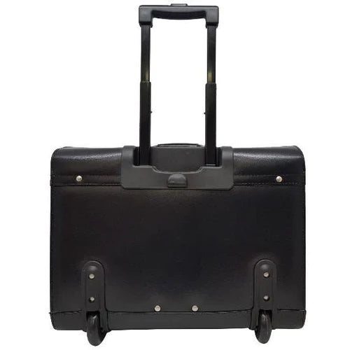 Genuine Leather Pilot Case on Wheels - Briefcases