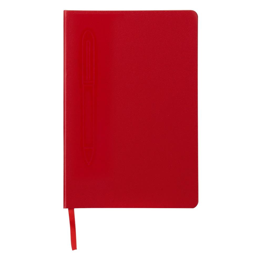 Red notebook front view closed