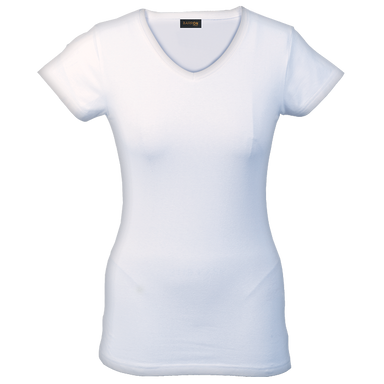 Ladies 170g Slim Fit V-Neck T-Shirt  White / XS / 