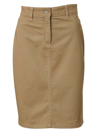 Ladies Madison Chino Skirt - Khaki / 28