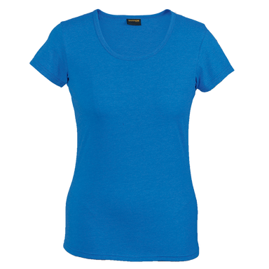 Ladies Melange Crew Neck T-Shirt  Blue / XS / 