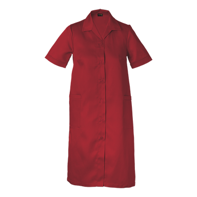 Ladies Poly Cotton House Coat  Red / XS / Regular - 