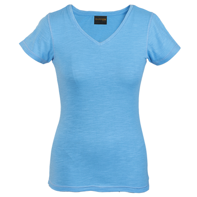 Ladies Slub V Neck T-Shirt  Atlantic Blue / XS / 
