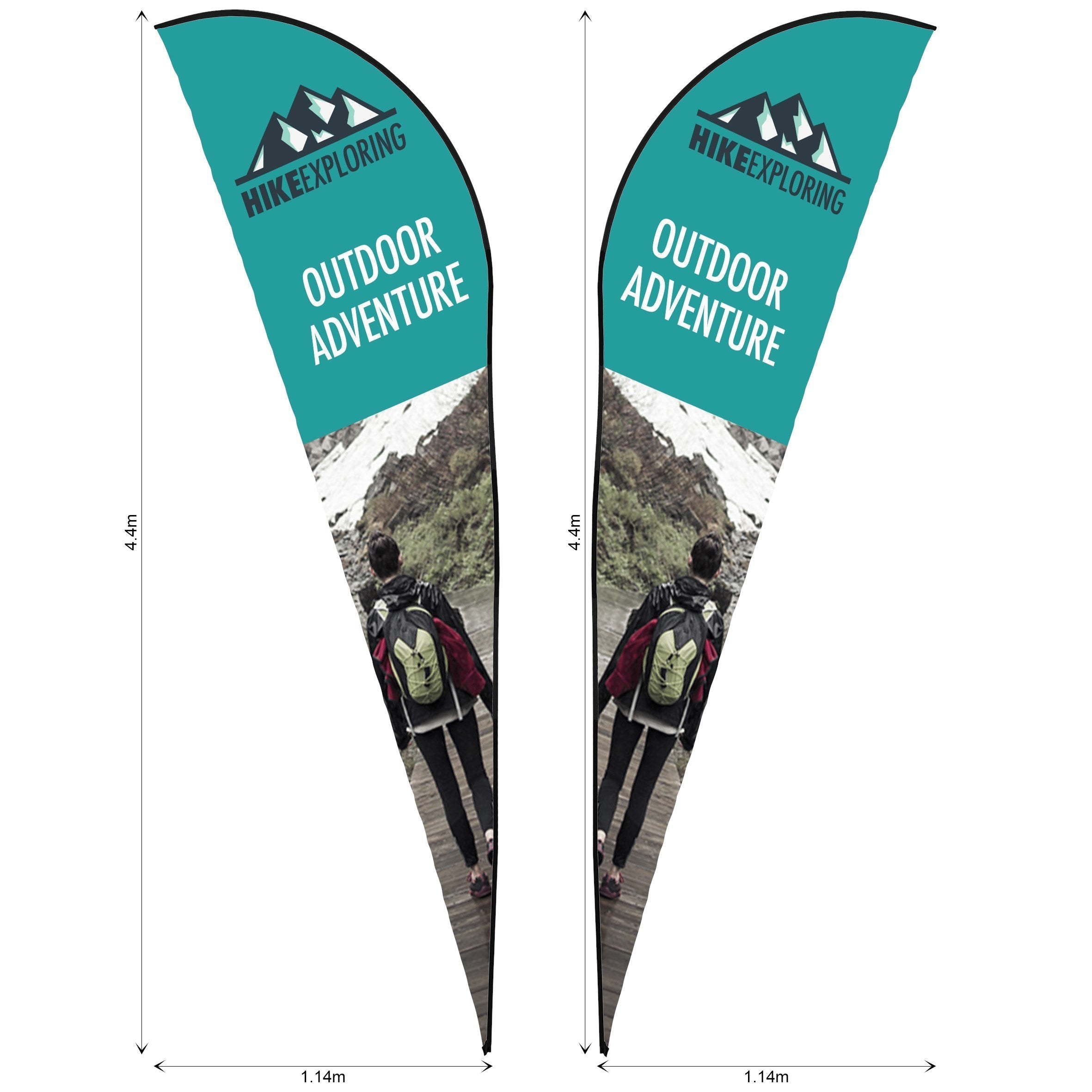 Legend 4m Sublimated Sharkfin Double-Sided Flying Banner Skin-Banners