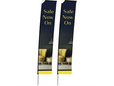 Legend 4m Sublimated Telescopic Single-Sided Flying Banner (Set Of 2)-Banners