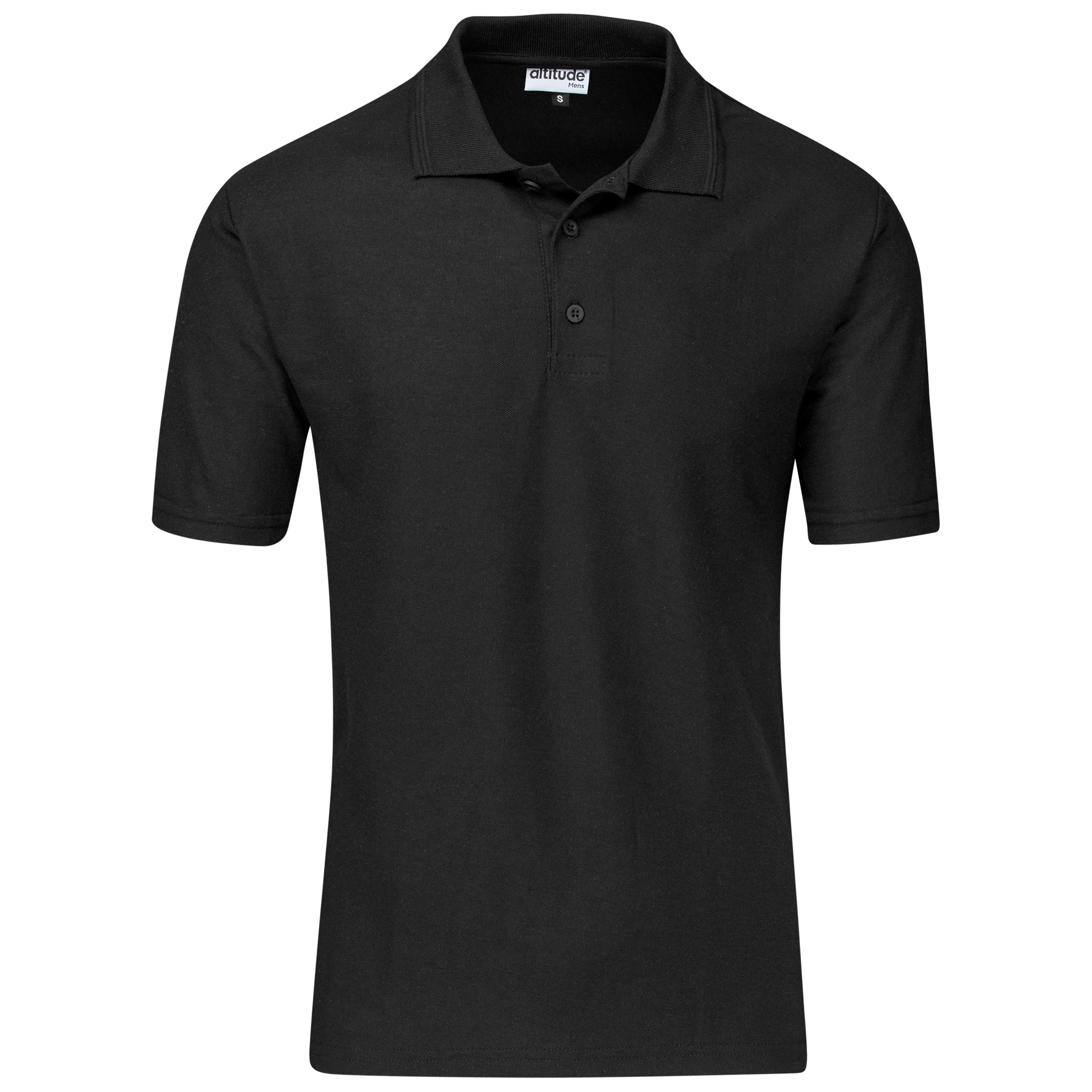 Mens Basic Pique Golf Shirt L / Black / BL