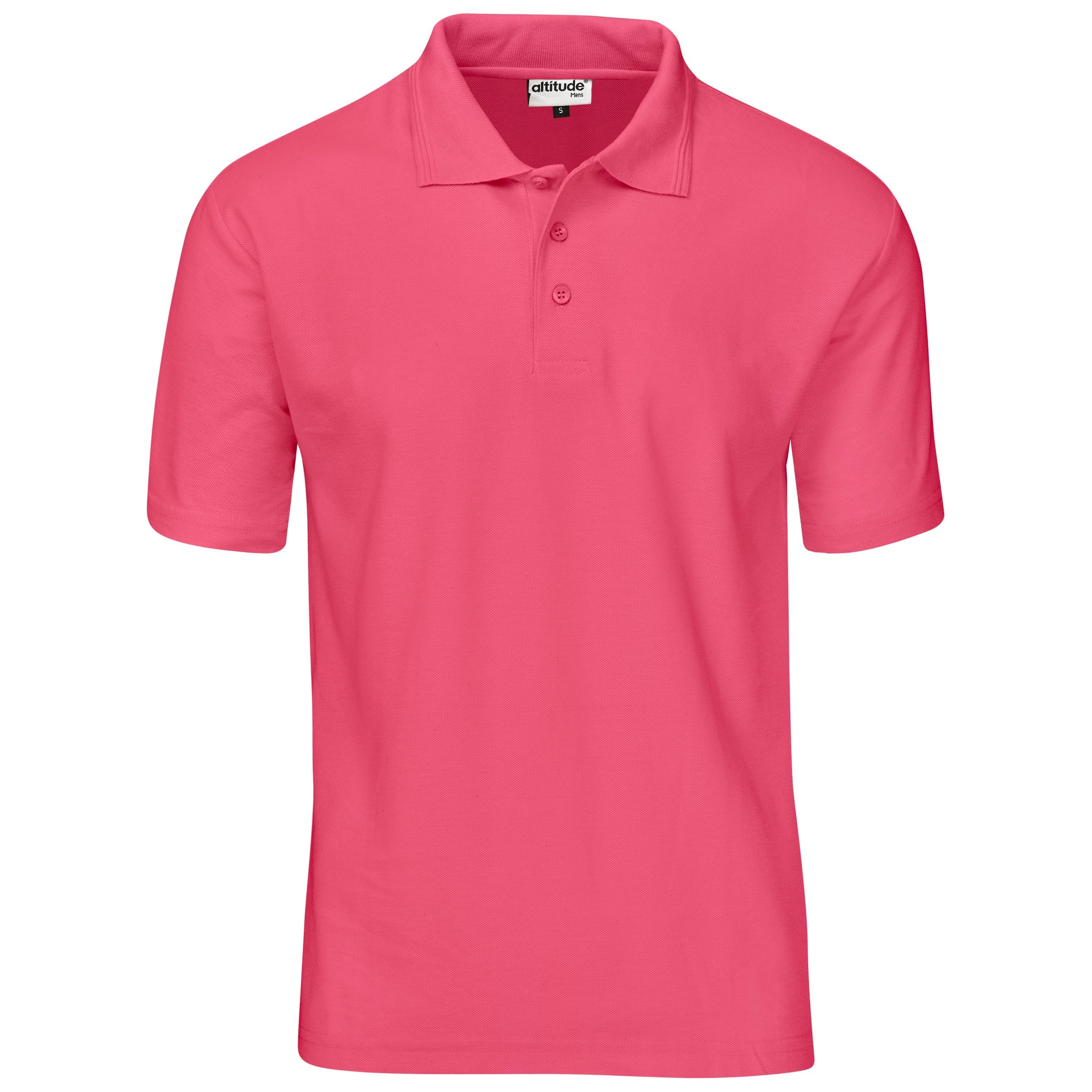 Mens Basic Pique Golf Shirt L / Pink / PI