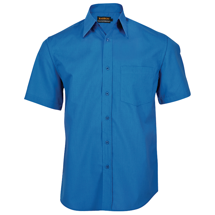 Mens Basic Poly Cotton Lounge Short Sleeve French Blue / SML / Regular - Shirts-Corporate