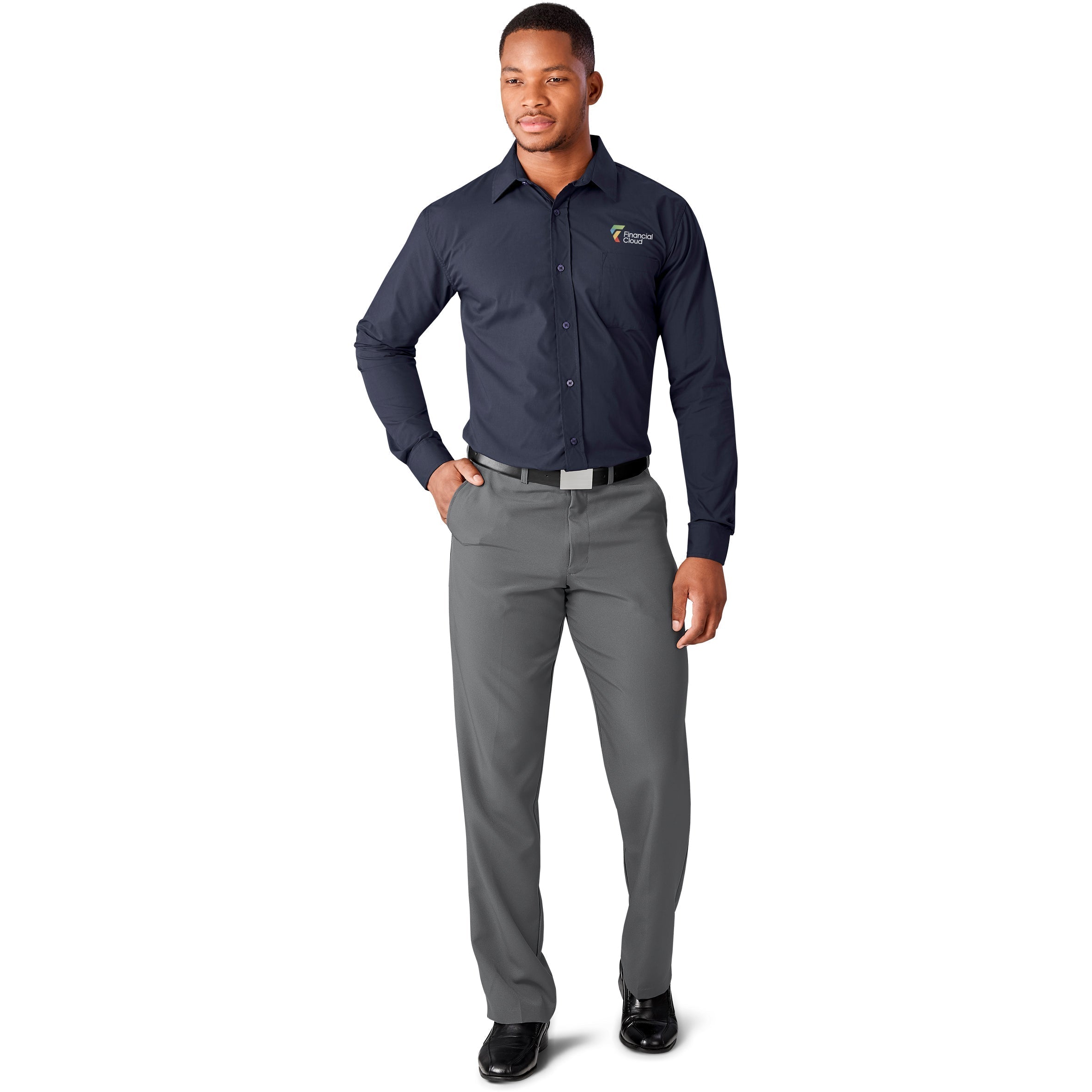 Mens Cambridge Flat Front Pants - Black Only-28-Grey-GY