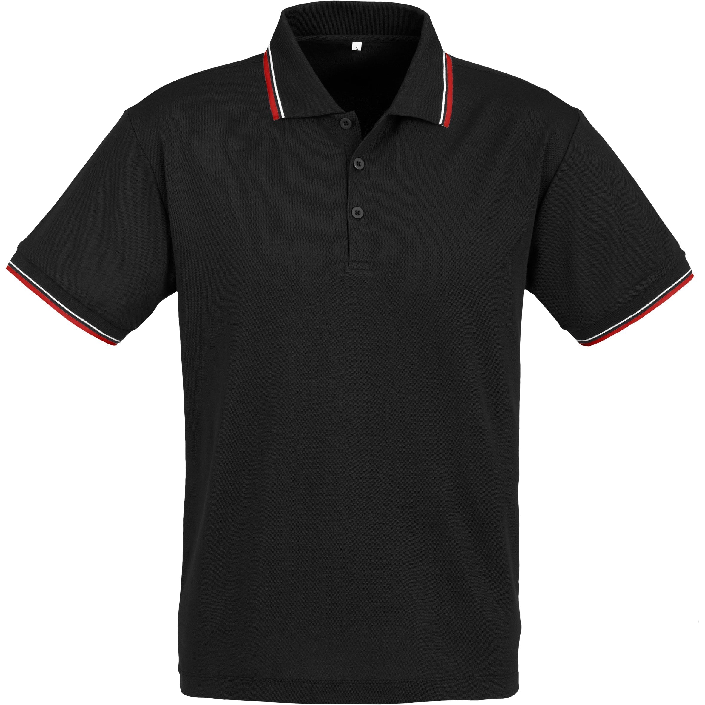 Mens Cambridge Golf Shirt - Black Red Only-L-Black With Red-BLR