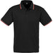 Mens Cambridge Golf Shirt - Black Red Only-L-Black With Red-BLR