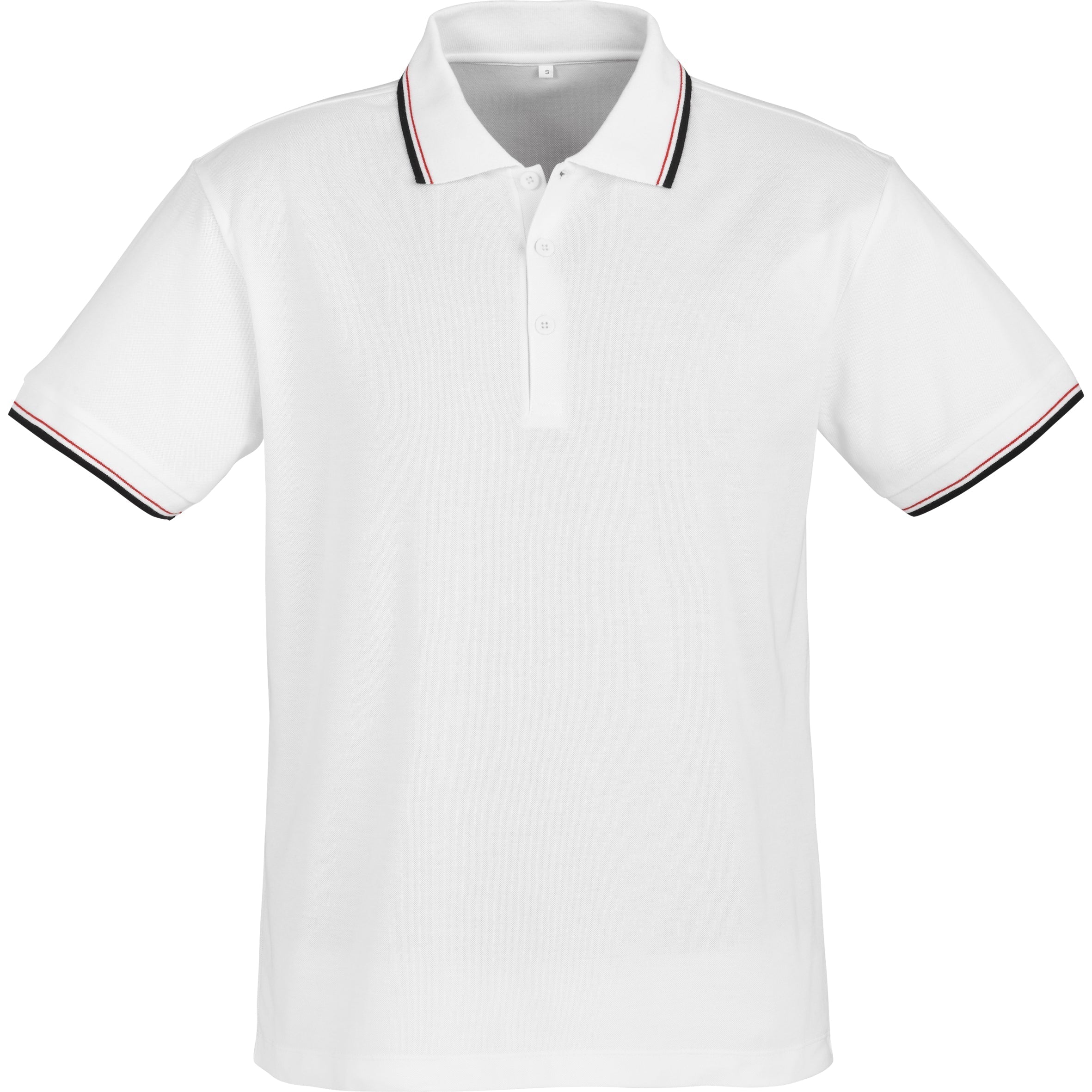 Mens Cambridge Golf Shirt - Black Red Only-L-White-W