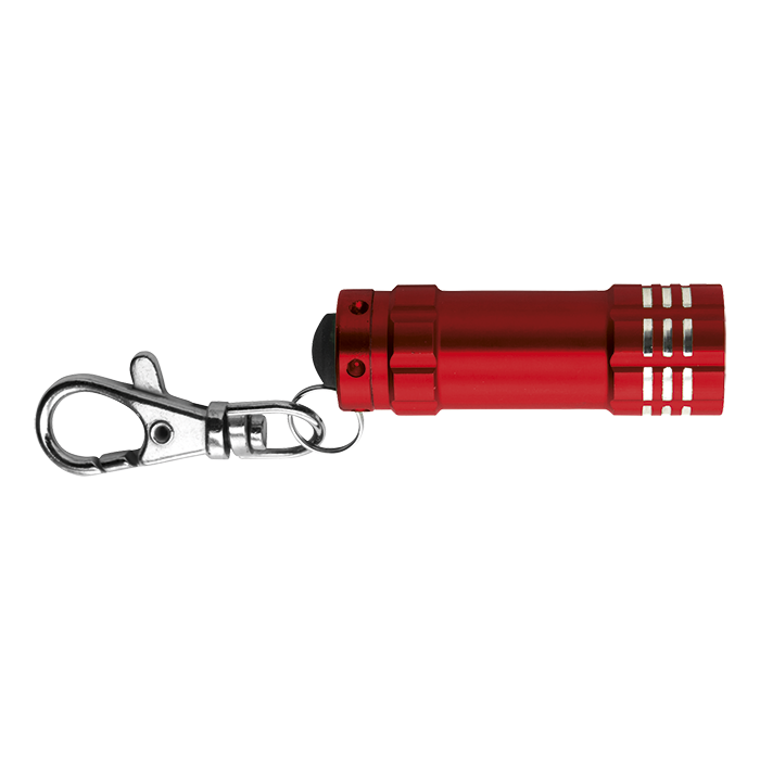 Metal Pocket Keyholder Torch with LED Lights Red / STD / Regular - Keychains