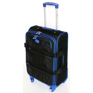 Navigator 50cm Soft Case 4 Wheel Spinner | Black/Blue-Suitcases