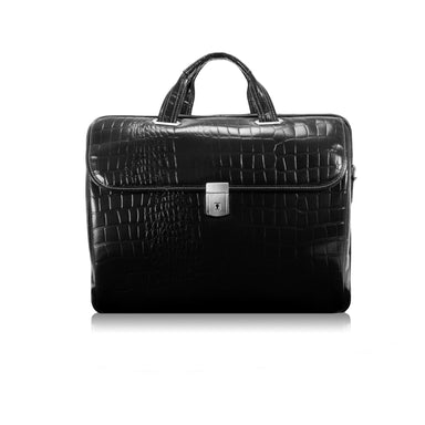 Settembre 15" Leather Medium Laptop Briefcase | Black-Briefcases