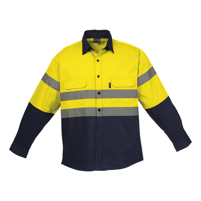 Shaft Safety Shirt Long Sleeve Navy/Yellow / SML / Regular - High Visibility