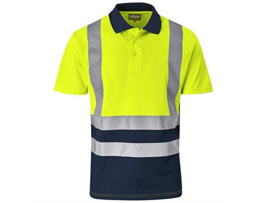 Surveyor Two-Tone Hi-Viz Reflective Golf Shirt-Shirts & Tops