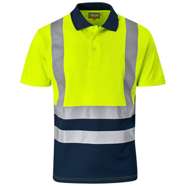 Surveyor Two-Tone Hi-Viz Reflective Golf Shirt-Shirts & Tops-L-Yellow-Y