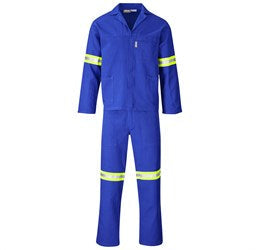 Technician 100% Cotton Conti Suit - Reflective Arms, Legs & Back - Yellow Tape-