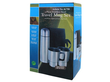 Thermal Flask and Mug Set-Silver