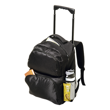 Trolley Backpack with Two Front Zippered Pockets Black / STD