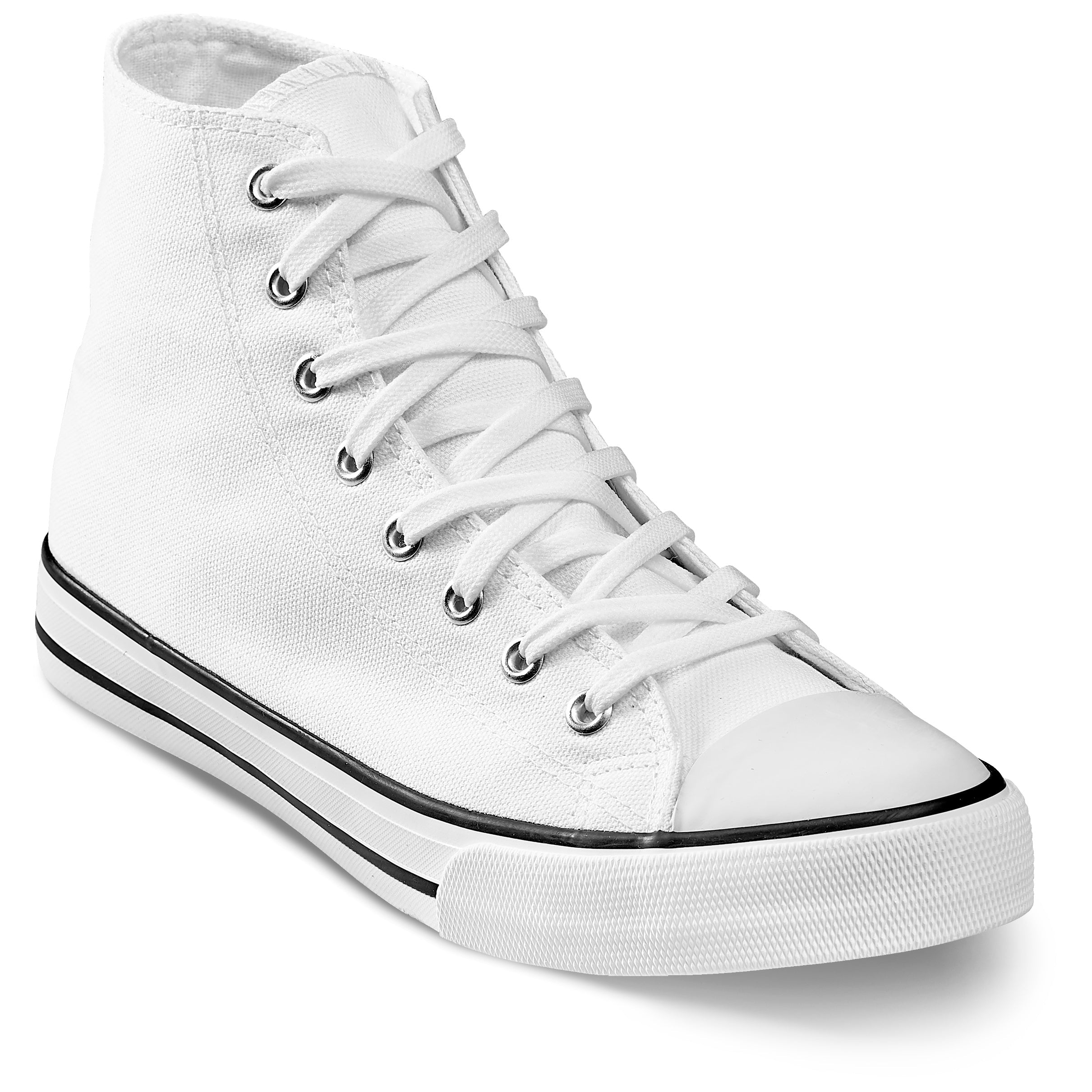 Unisex Retro High Top Canvas Sneaker-Shoes-2-White-W