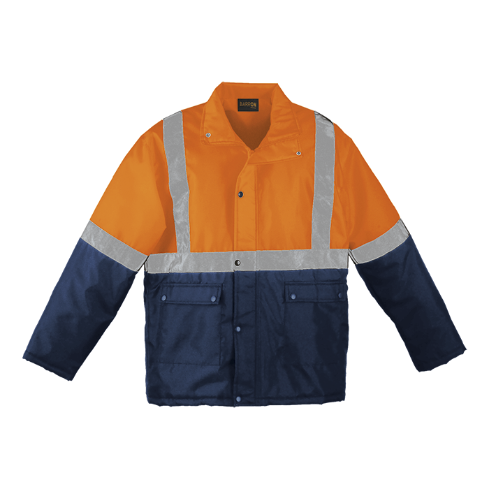 Venture Padded Jacket Safety Orange/Navy / SML / Regular - High Visibility