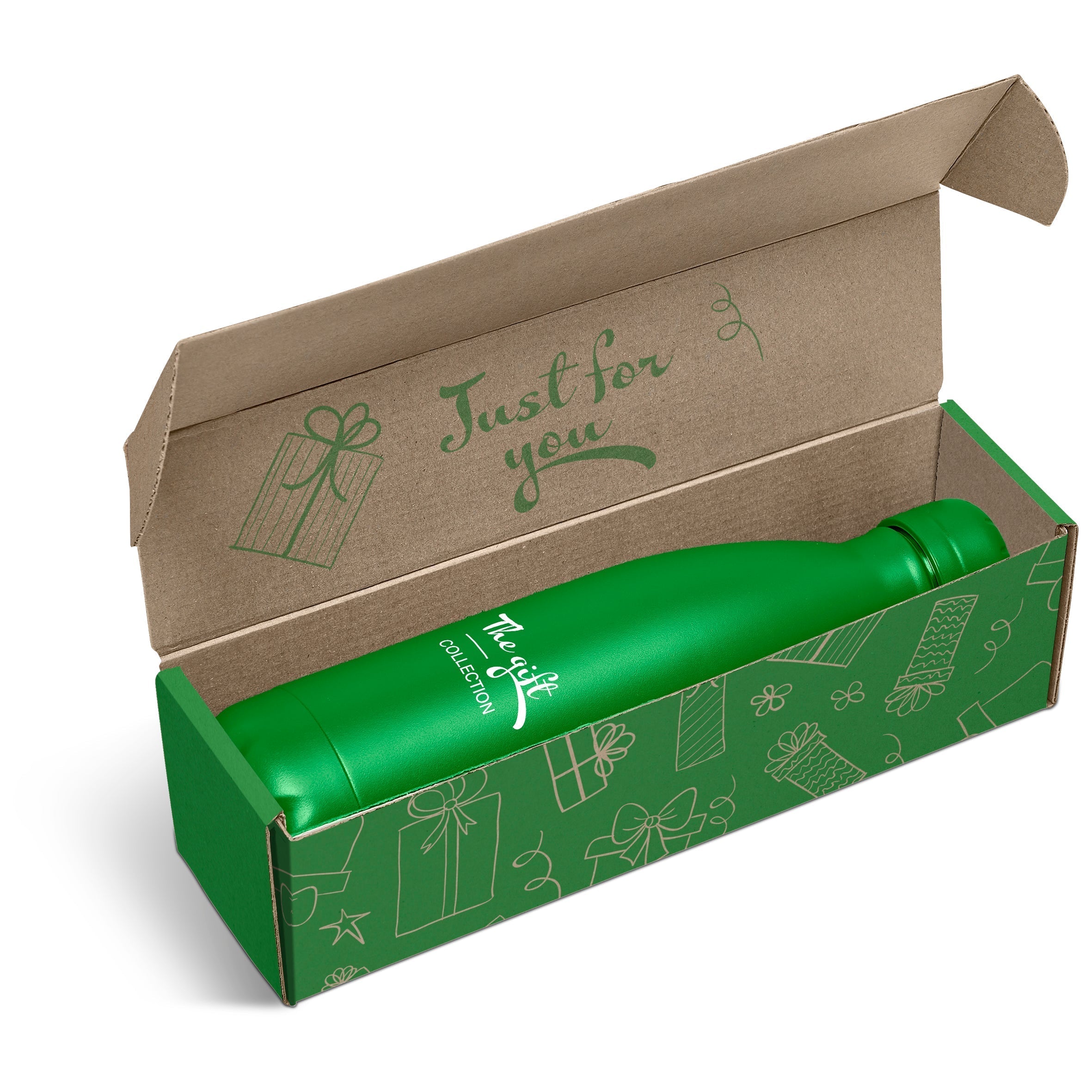 Wahoo Bottle in Bianca Custom Gift Box - Navy Only-Green-G