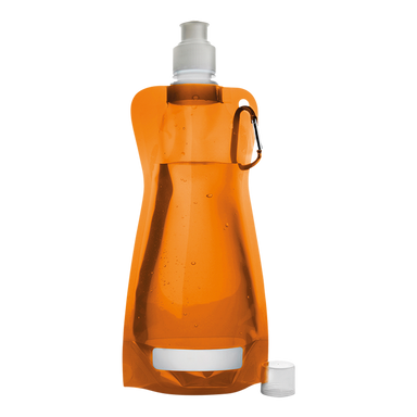 BW7567 - 420ml Foldable Water Bottle with Carabiner Clip Orange / STD / Regular - Drinkware