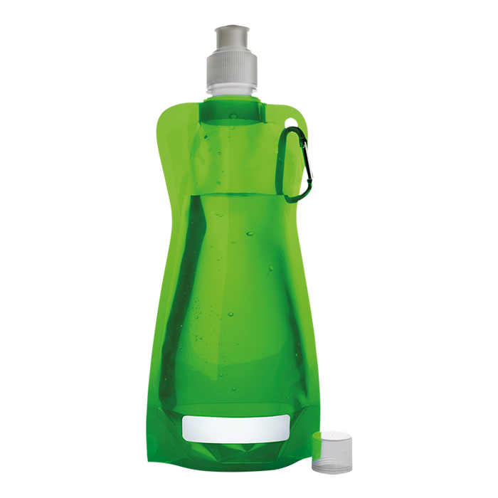 BW7567 - 420ml Foldable Water Bottle with Carabiner Clip Pale Green / STD / Regular - Drinkware