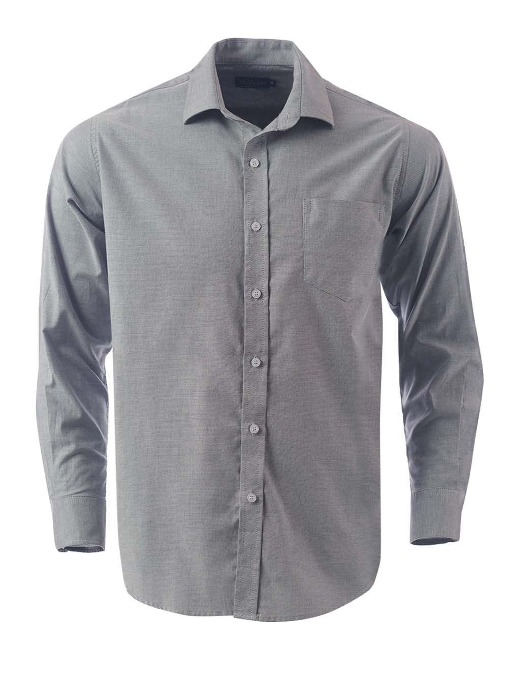 Mens Tate Oxford K373 L/S Shirt - Grey