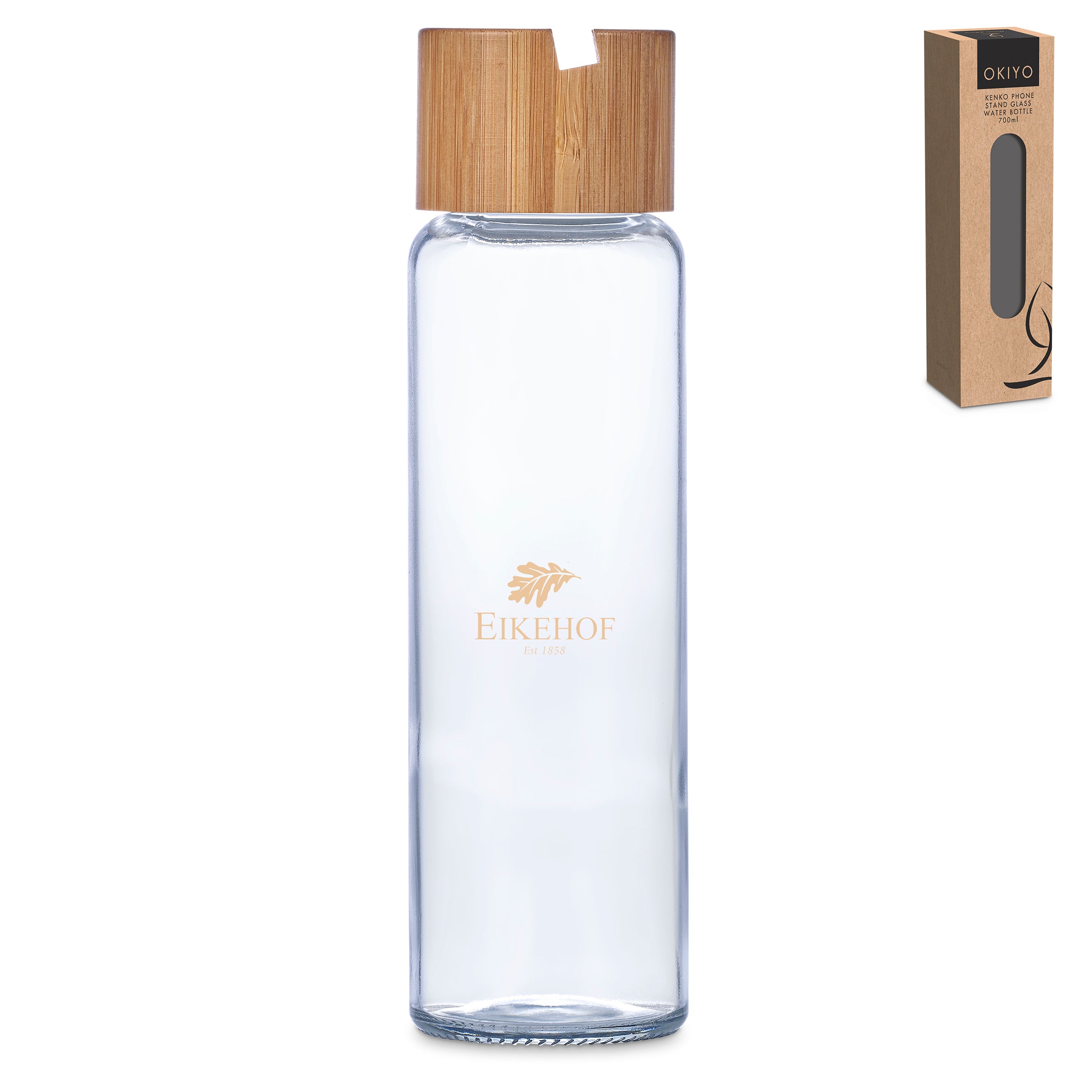 Kenko Phone Stand Glass Water Bottle – 700ml