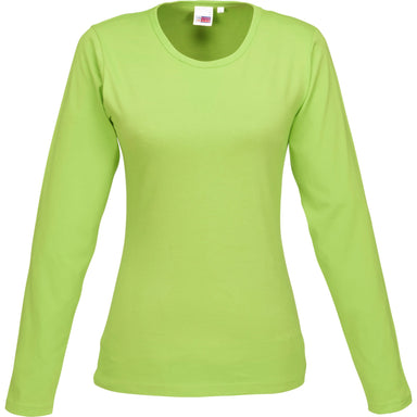 Ladies Long Sleeve Portland T-Shirt - Lime Only-L-Lime-L