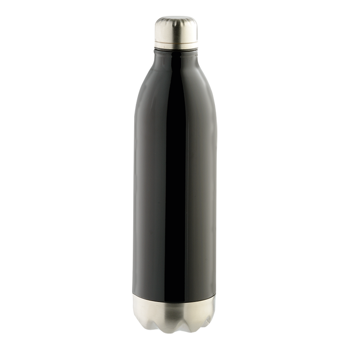 1 litre Double Wall Vacuum Flask Bottle Black / STD / Regular - Drinkware