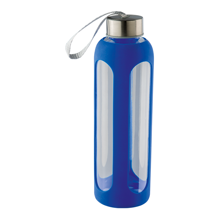 600ml Silicone Grip Water Bottle With Carry Strap