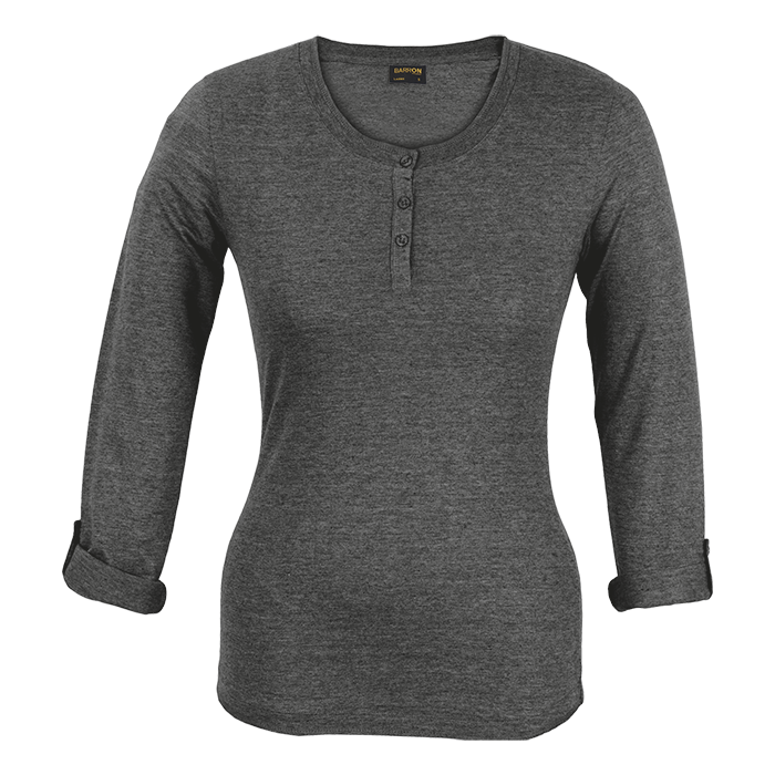 145g Henley Long Sleeve T-Shirt Ladies