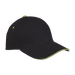 6 Panel Single Jersey Cap Black/Lime / STD / Last Buy - Caps