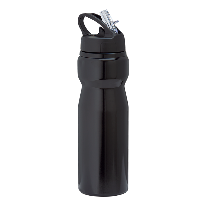 750ml Aluminium Water Bottle with Carry Handle Black / STD / Regular - Drinkware