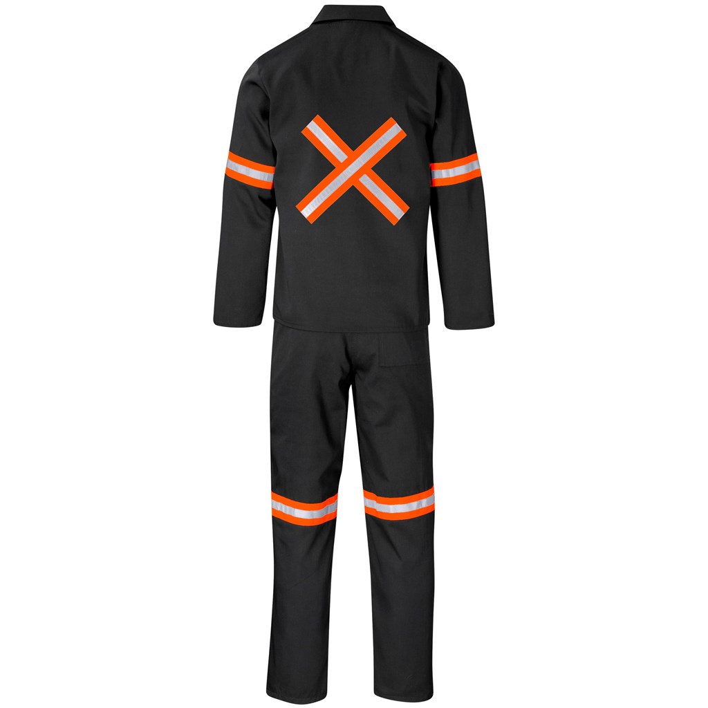 Trade Polycotton Conti - Suit Reflective Arms, Legs & Back - Orange Tape